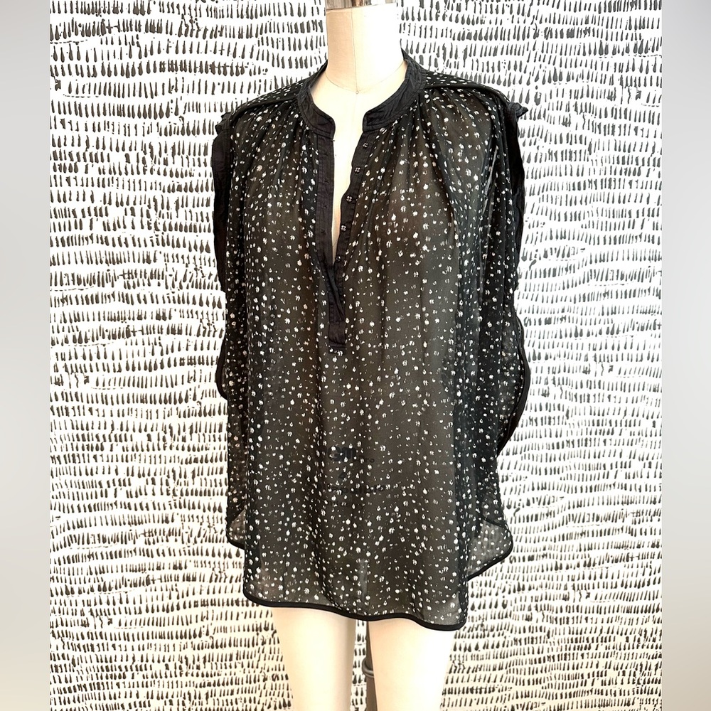 Rebecca Taylor Sheer Sleeveless Blouse. Lovely Details! Size 12.